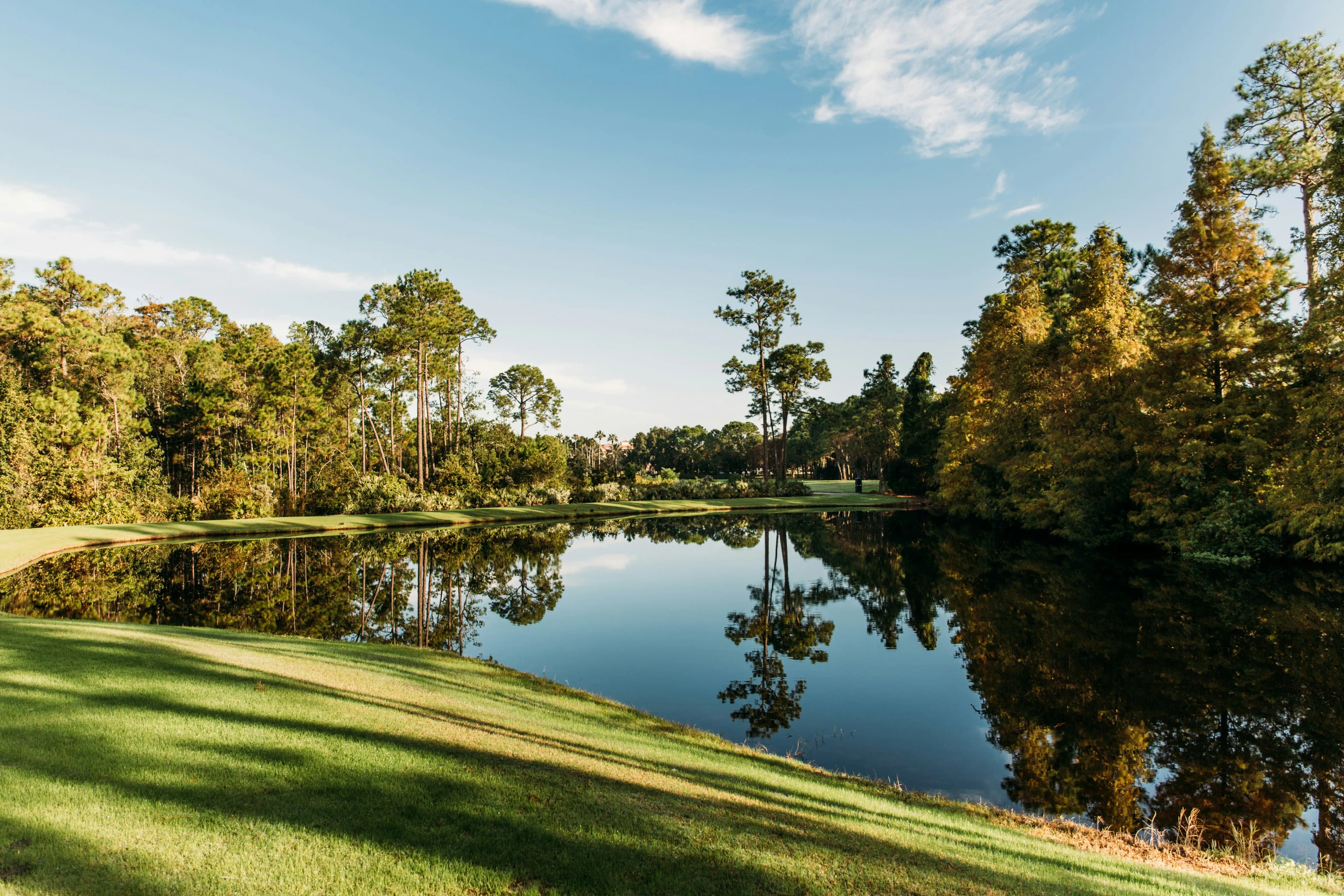 Golf course reflection